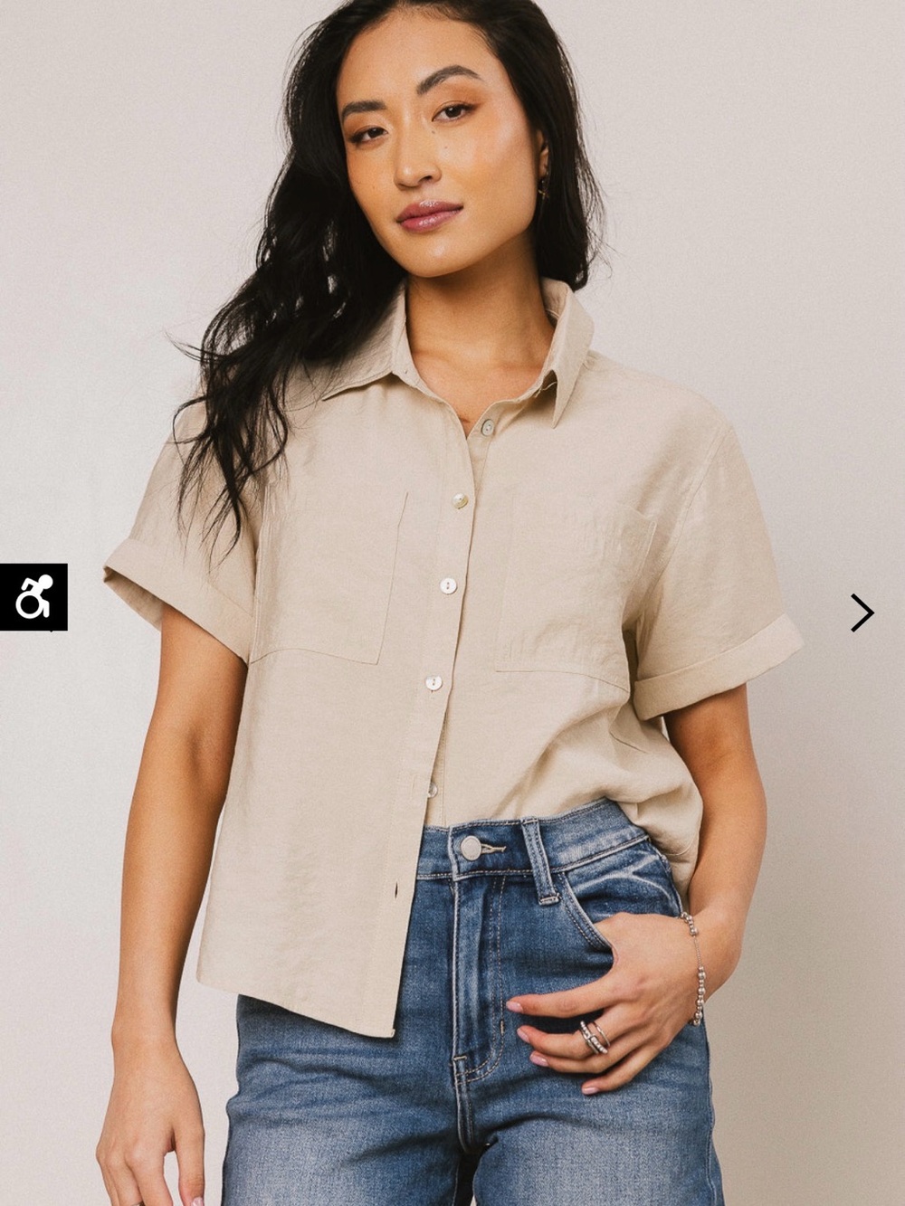 Bohme- Nash Button Up in Taupe